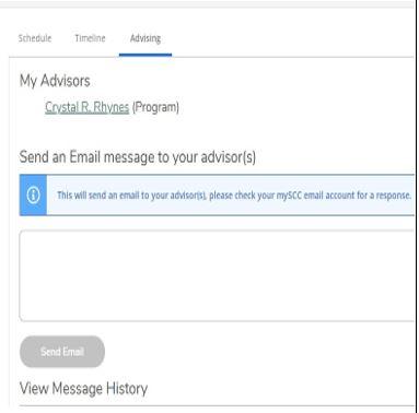 Image showing the Send an Email message to your school advisor(s)