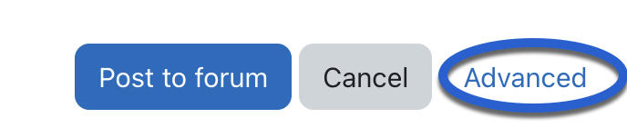 Advanced button in blue circle