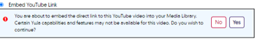 Confrimation / Warning message