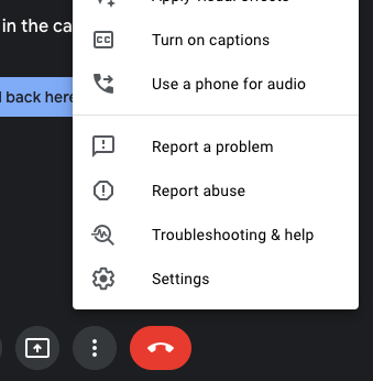 Settings at the bottom