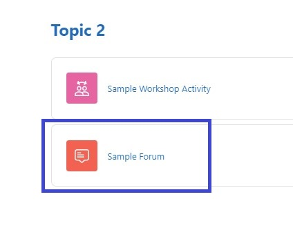 Image of a sample forum  under a sample Topic