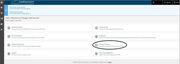 Course Catalog Highlighted in Blue