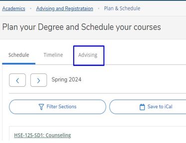 Image of Advising selected