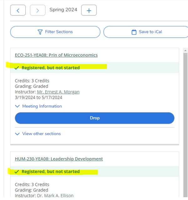 Image of class sections