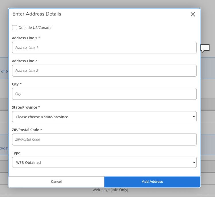 Image of Enter Address Details and Add Addre