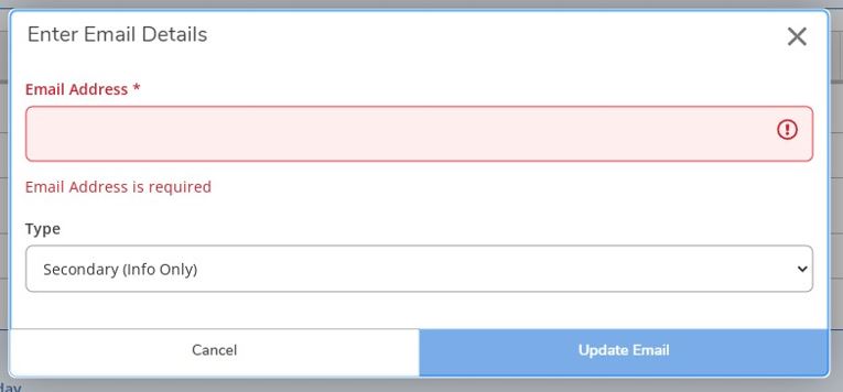 Image of Enter Email Details and Update Email