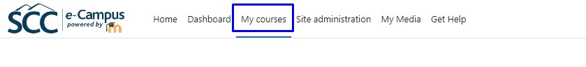 Image of the My courses link highlighted in blue