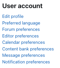 Image of the User account menu