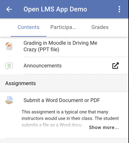 OpenLMS App Submission Page