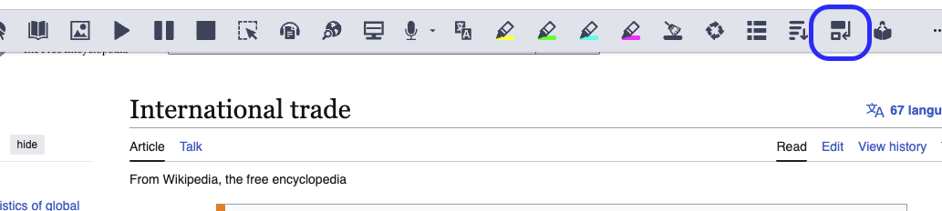 Rewordify icon outlined in blue