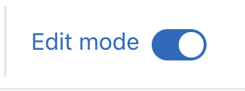 Toggle button for edit mode