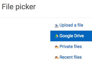 Select Google Drive from menu