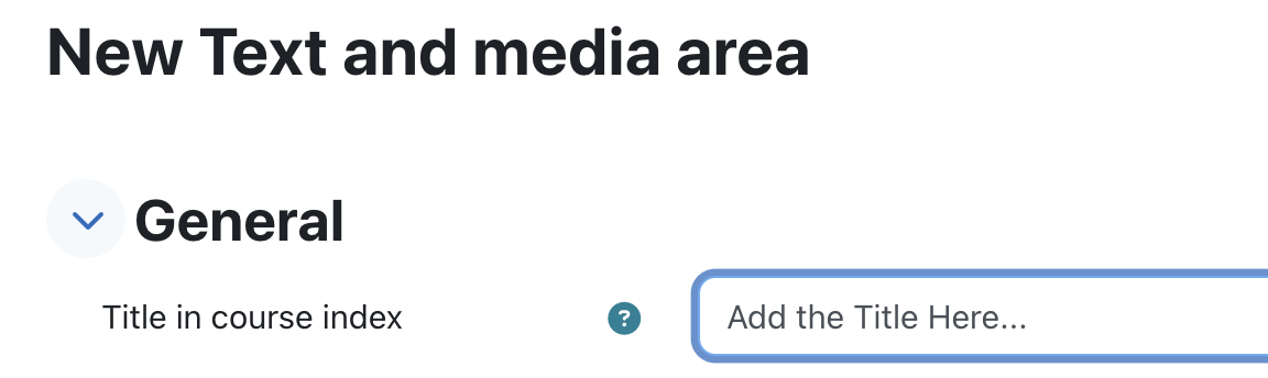 Course index title