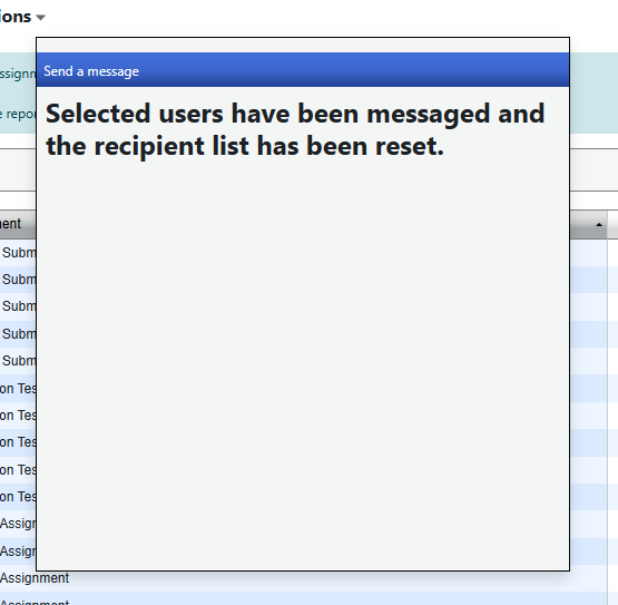 Confirmation message
