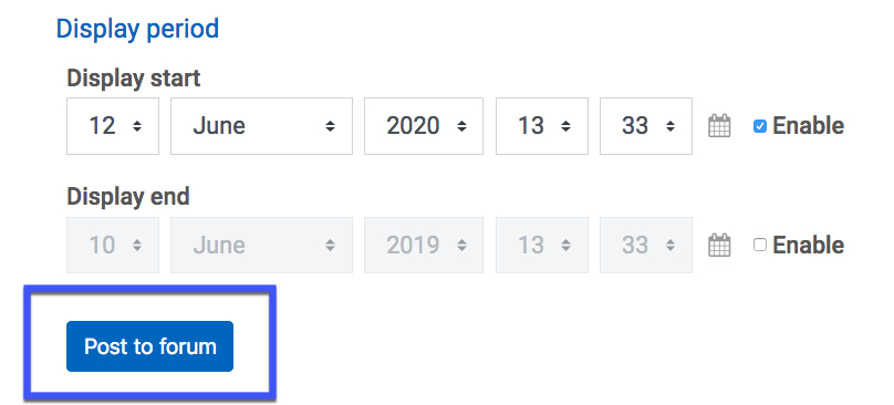 Post to Forum button