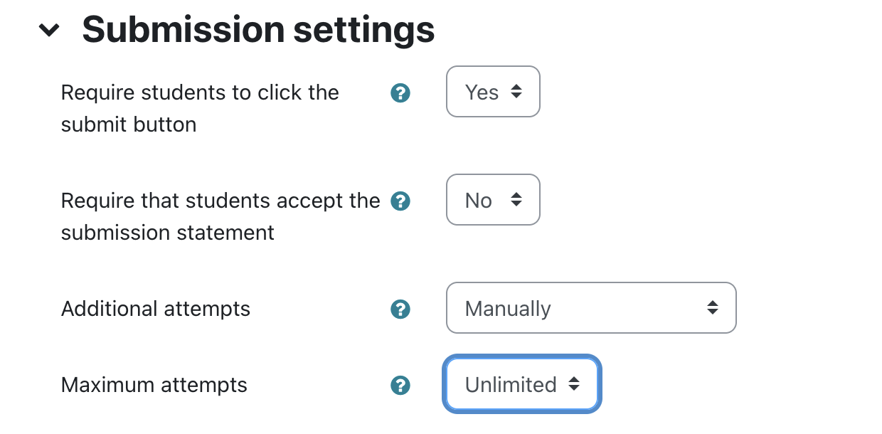 Assignment Submission Settings