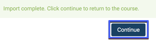 Continue button highlighted