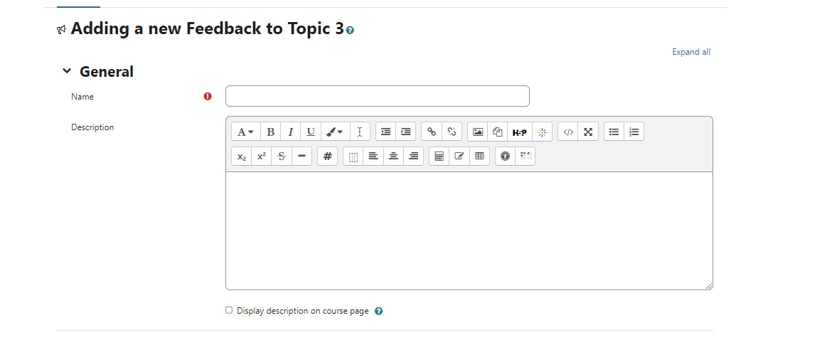 image of a sample feedback activity