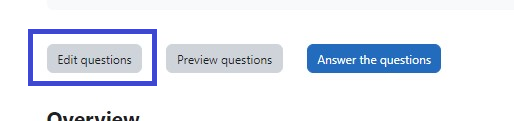 image highlighting the Edit Questions button in blue