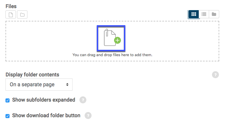 Image highlighting the Upload files field