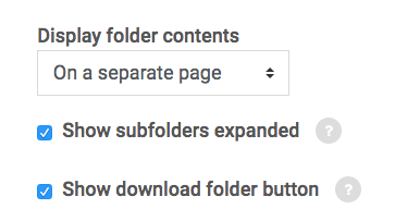 Image showing enabled options under Display f