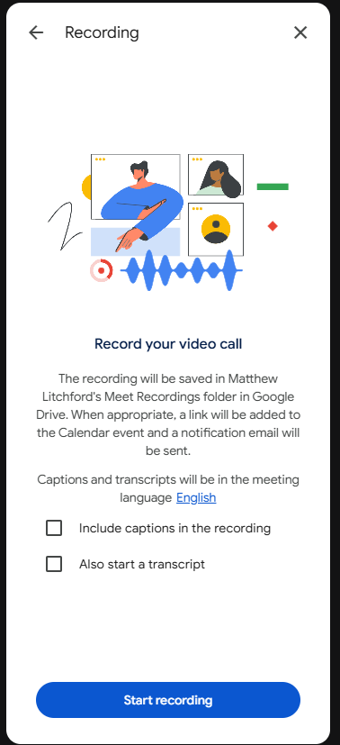 Recording options
