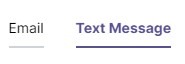 Communication tabs with Text Message highlighted in blue.