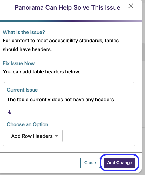 screenshot of add change button outlined in blue