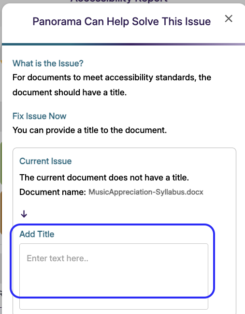 Add title text box outlined in blue