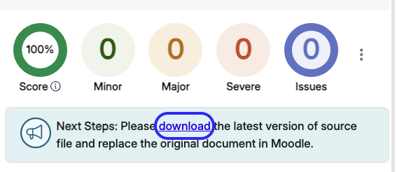 Download link outlined in blue