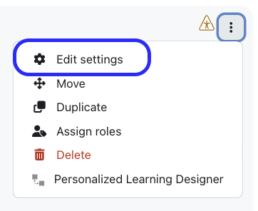 edit settings link outlined in blue